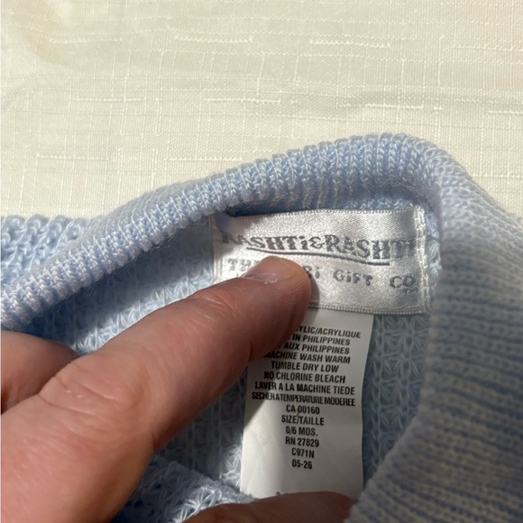 Vintage Blue Kids Matching Set with Hat and Booties - Picture 10 of 13